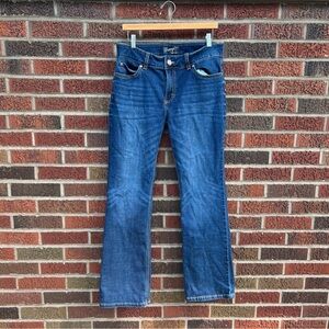 Wrangler Medium Blue Mid Rise Bootcut Flare Bottom Denim Jeans
